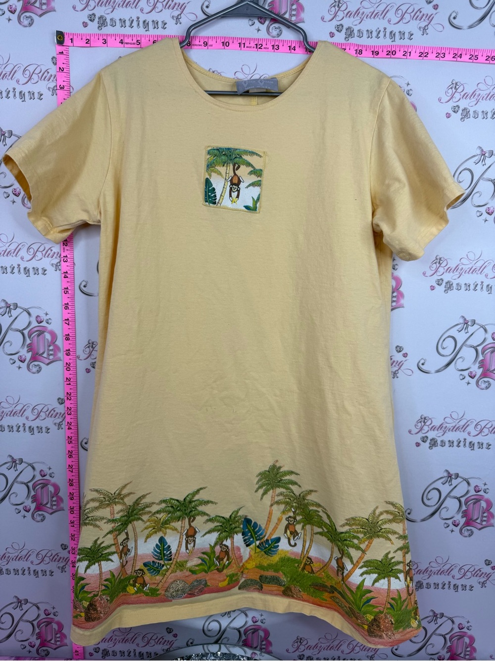 COVER CHARGE monkey 🐒 tiki mini dress or Short-Sleeve Tropical Palm Graphic